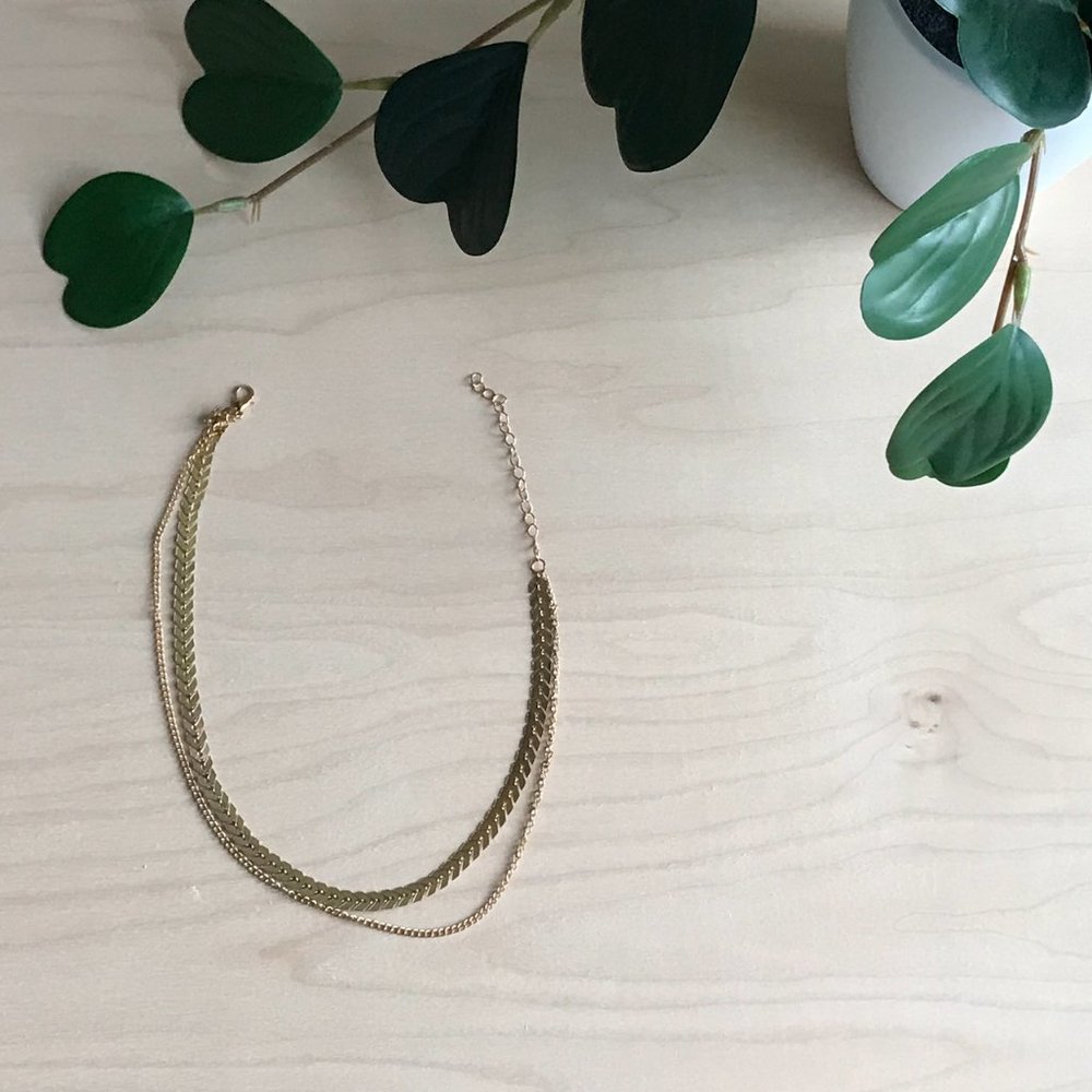 Women's Choker Necklace, Gold Metal